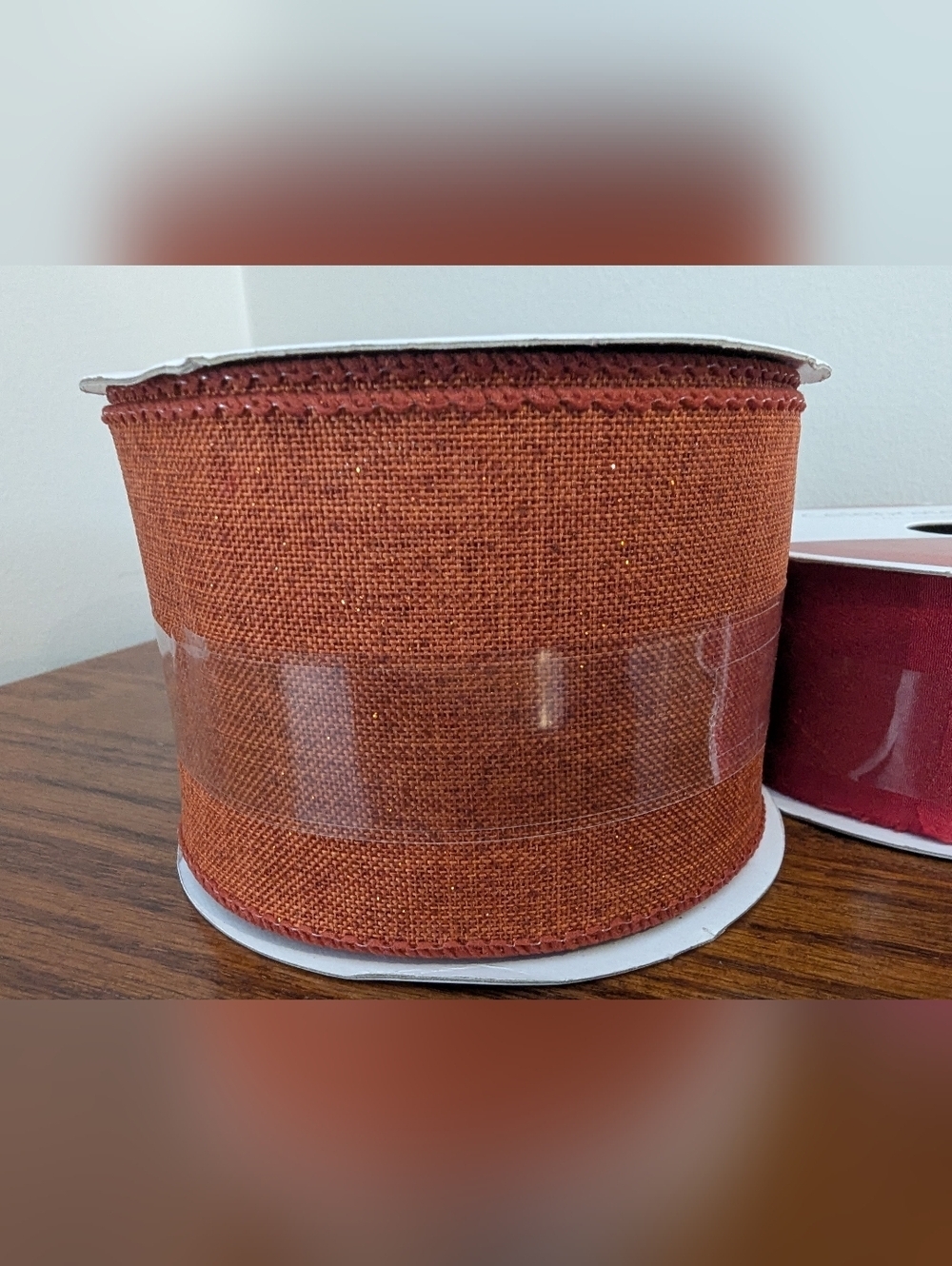 Celebrate It Fall Ribbon Wired Ribbon, Art Ribbon, Craft Ribbon 1 Orange & 2 Red - Picture 4 of 10